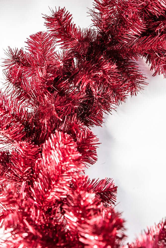 Red pine tinsel garland base - 9’ - Greenery Marketwreath base & containers85221 - RD