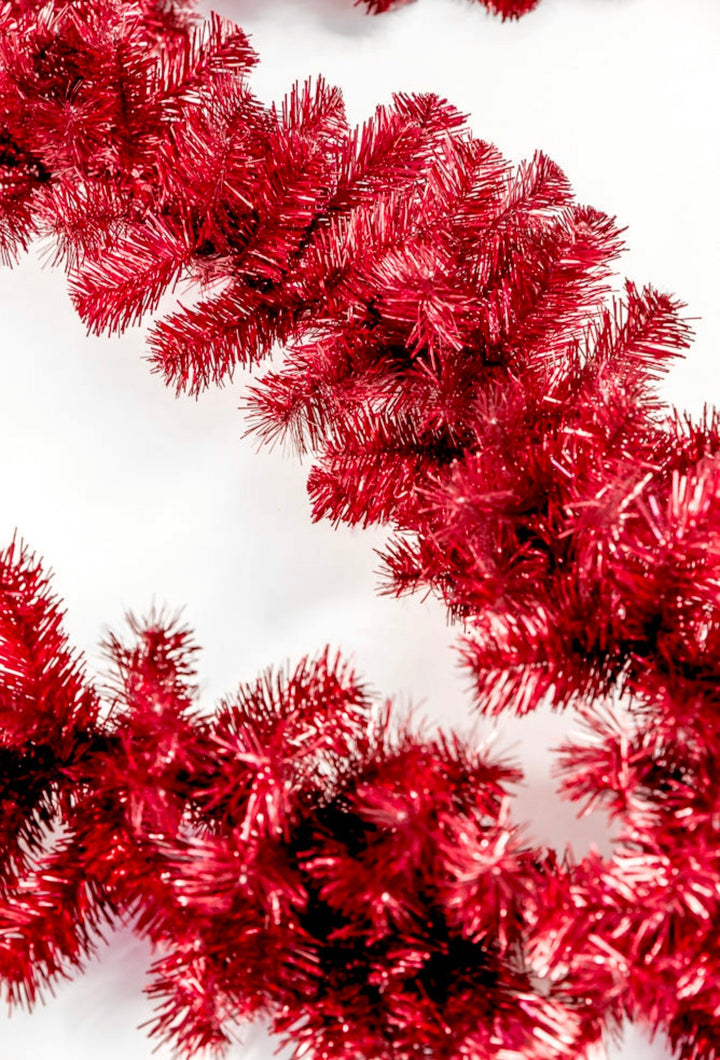 Red pine tinsel garland base - 9’ - Greenery Marketwreath base & containers85221 - RD