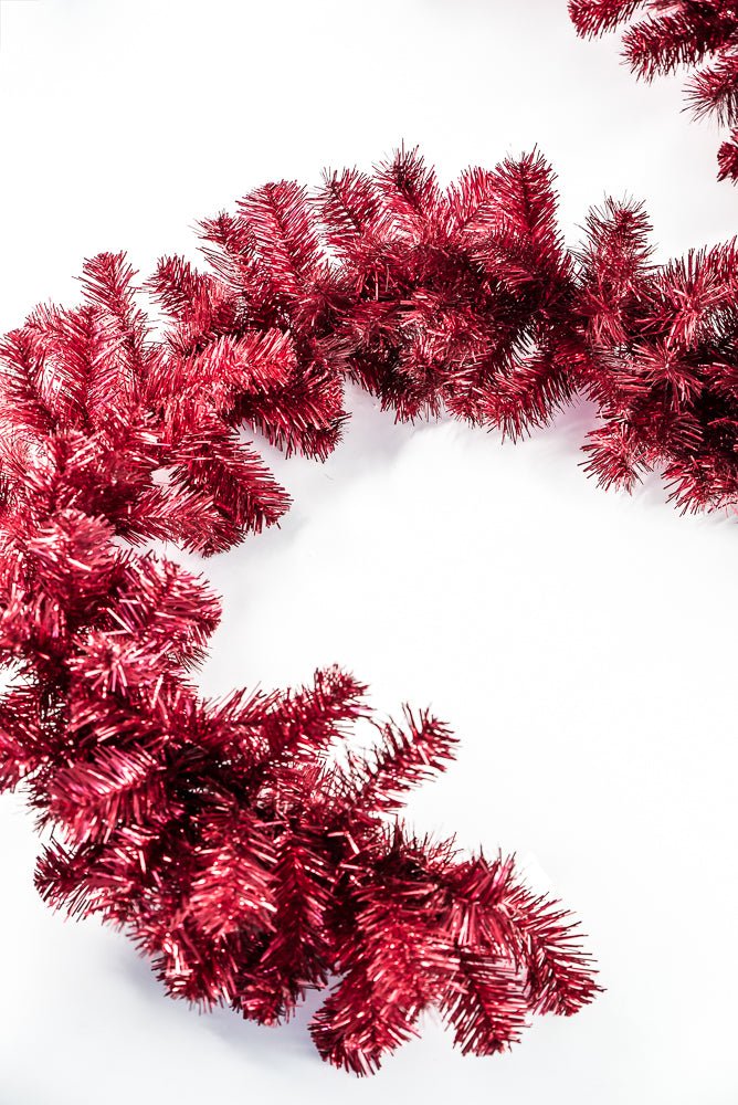 Red pine tinsel garland base - 9’ - Greenery Marketwreath base & containers85221 - RD