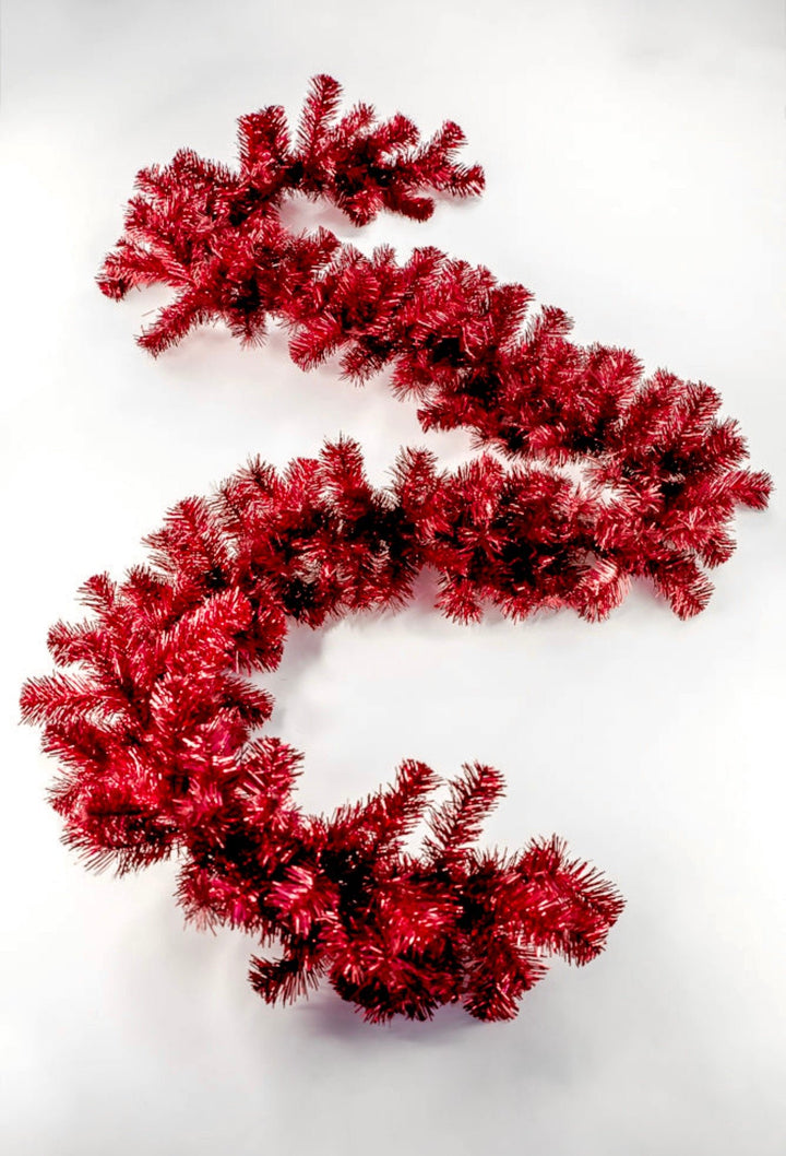 Red pine tinsel garland base - 9’ - Greenery Marketwreath base & containers85221 - RD