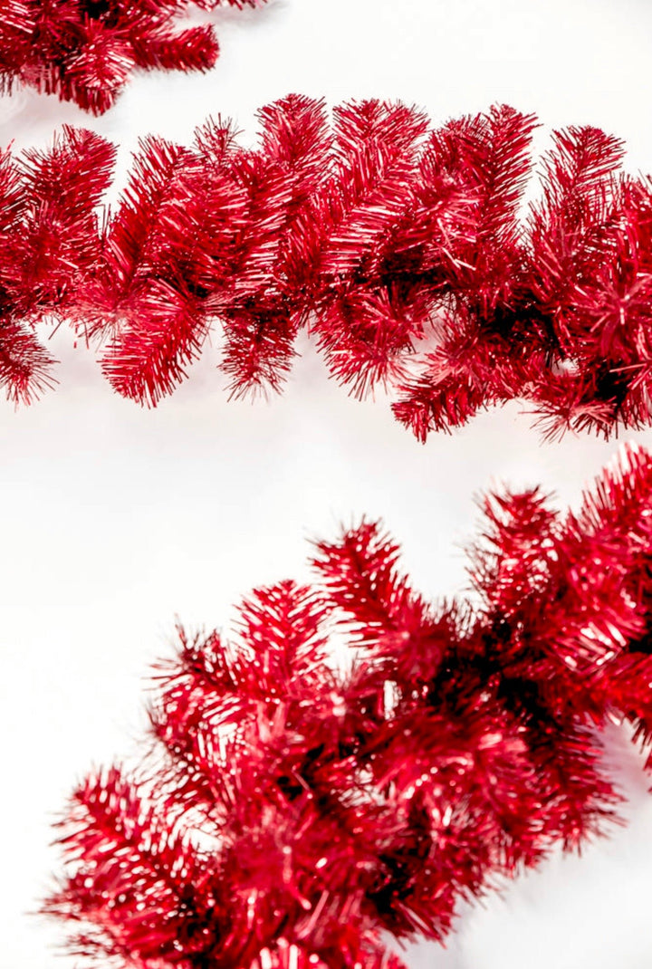 Red pine tinsel garland base - 9’ - Greenery Marketwreath base & containers85221 - RD