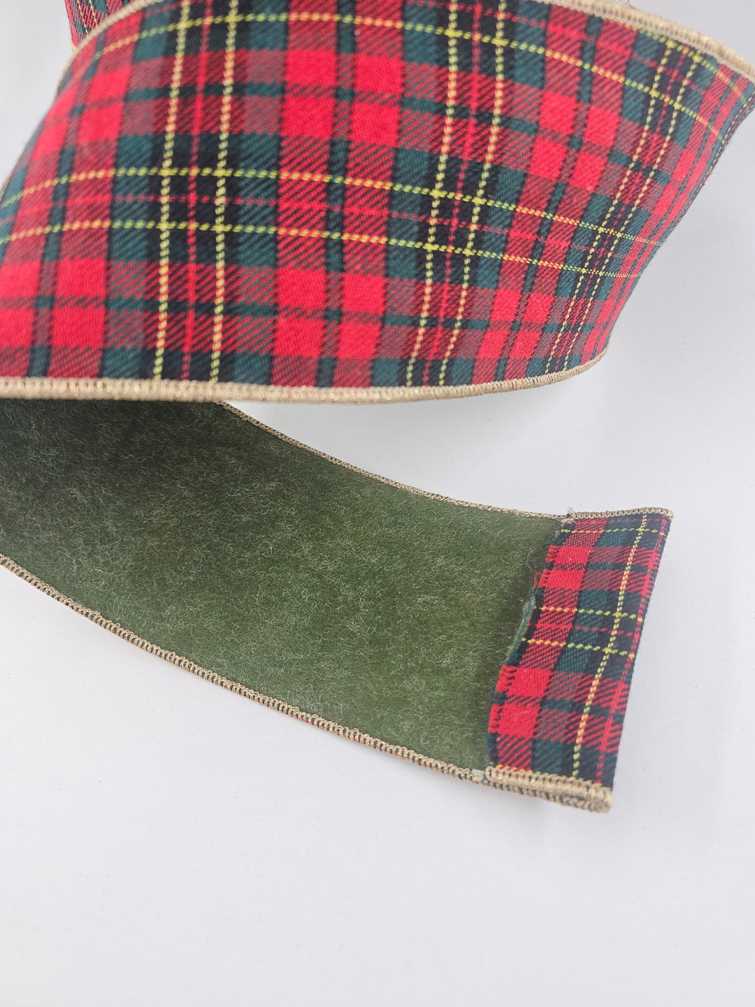Red Plaid Ribbon With Green Backing - 4" - Greenery MarketRW0081-RE