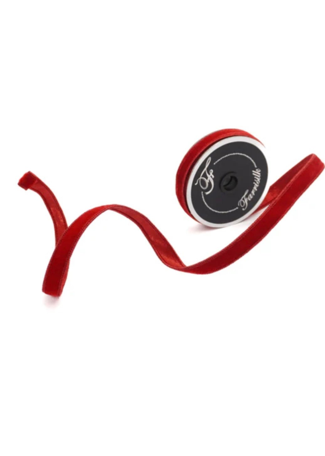 Red plush velvet luster .75” farrisilk wired ribbon - Greenery MarketRibbons & TrimRV000-02