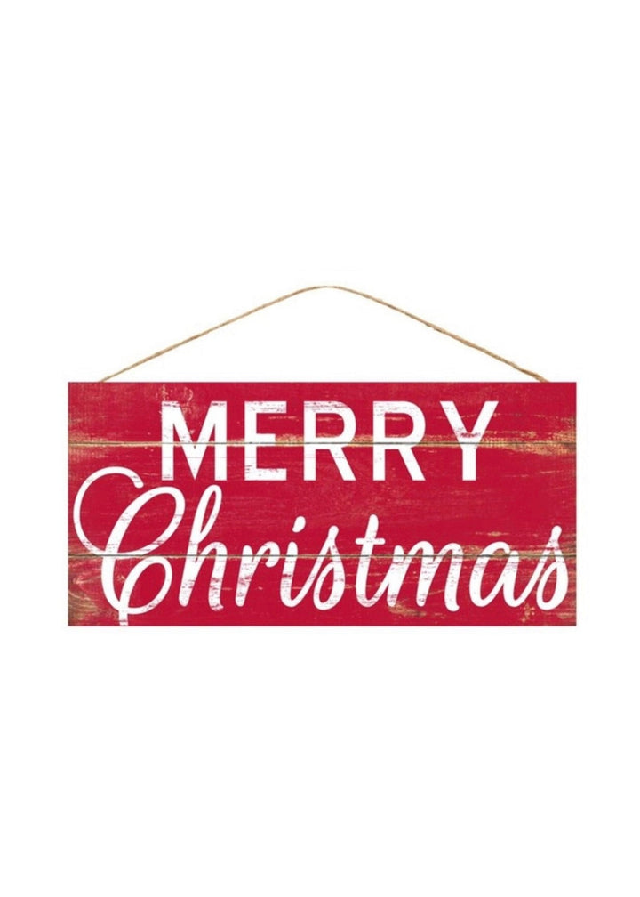 Red rustic wood Merry Christmas sign - Greenery MarketWinter and ChristmasAP8553