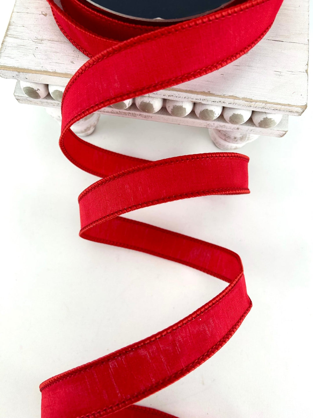 Red Shabby Silk 1” Farrisilk Wired Ribbon - Greenery MarketRibbons & TrimRk114-02