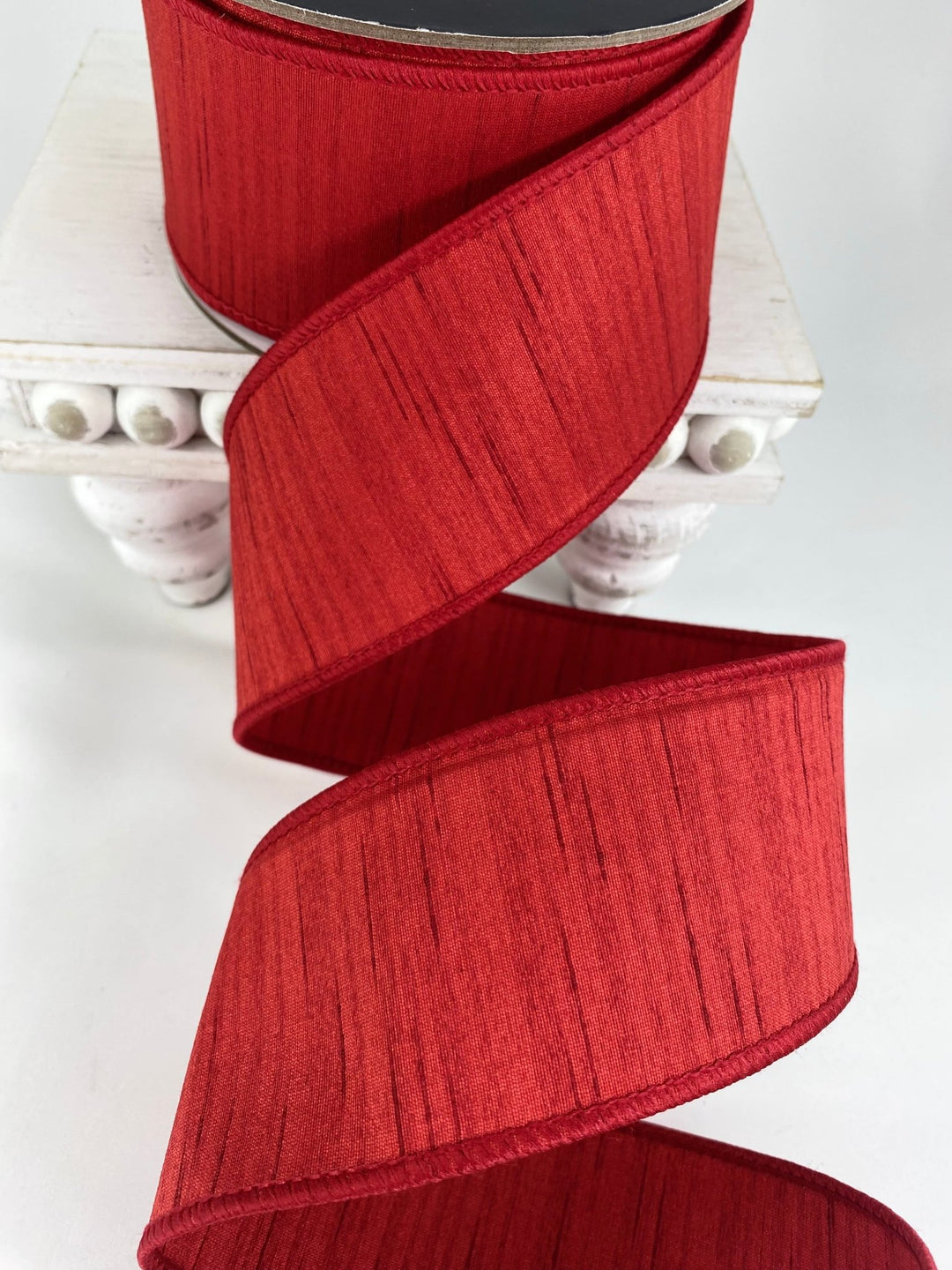 Red Shimmering Silk Farrisilk Wired Ribbon - 2.5" - Greenery MarketRK880 - 02