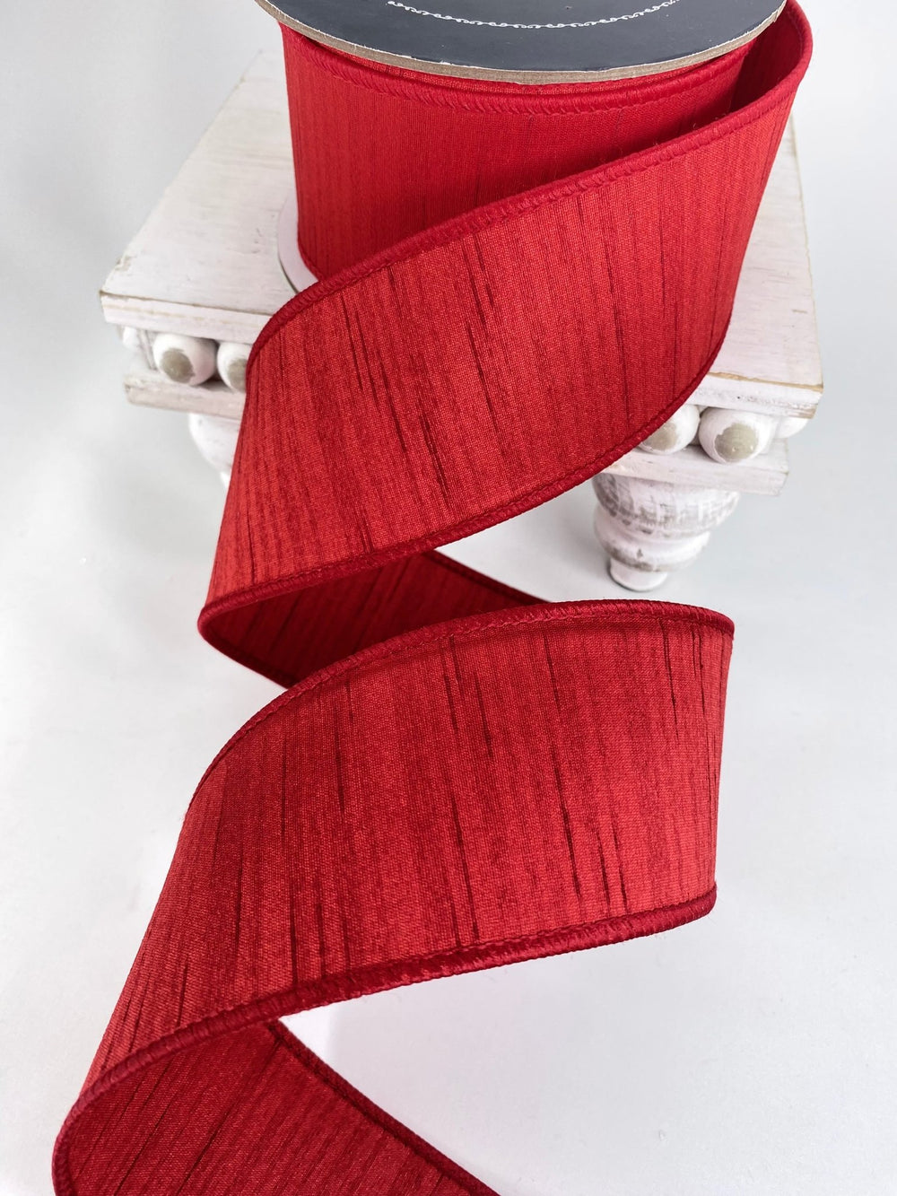 Red Shimmering Silk Farrisilk Wired Ribbon - 2.5" - Greenery MarketRK880 - 02