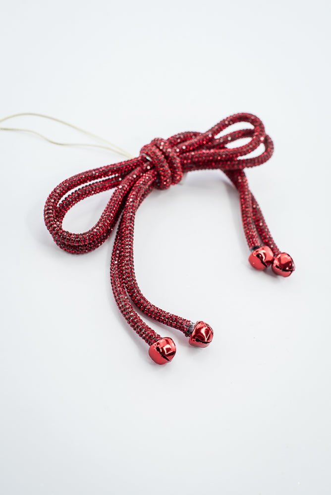 Red Sparkle Bow Ornament - 5.5" - Greenery MarketXN4954-RE