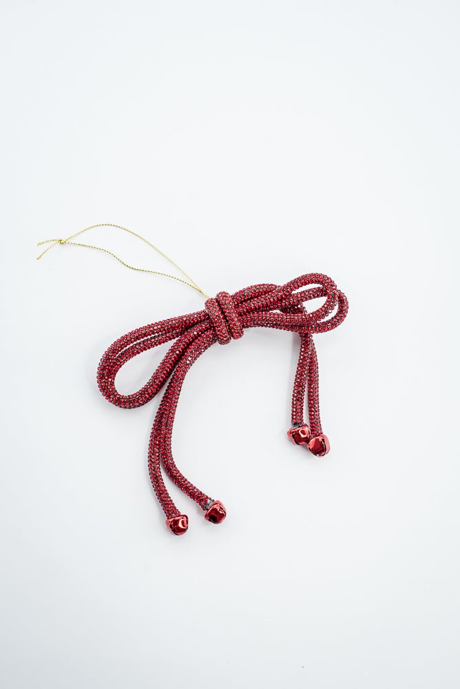 Red Sparkle Bow Ornament - 5.5" - Greenery MarketXN4954-RE