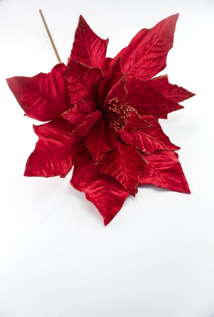 Red, statement size, velvet poinsettia - large - Greenery Market86026RD