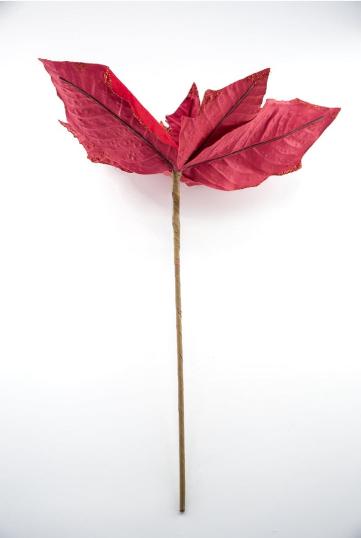 Red, statement size, velvet poinsettia - large - Greenery Market86026RD