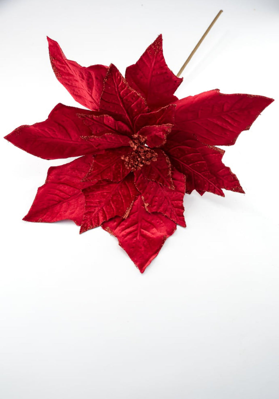 Red, statement size, velvet poinsettia - large - Greenery Market86026RD