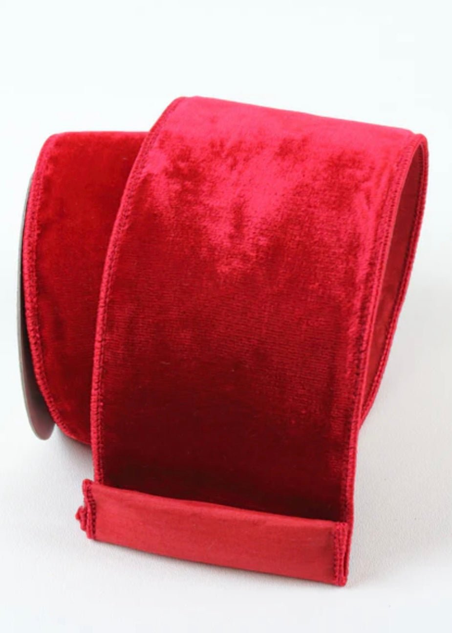 Red velvet 4” farrisilk wired ribbon - Greenery MarketRibbons & TrimRG804-02