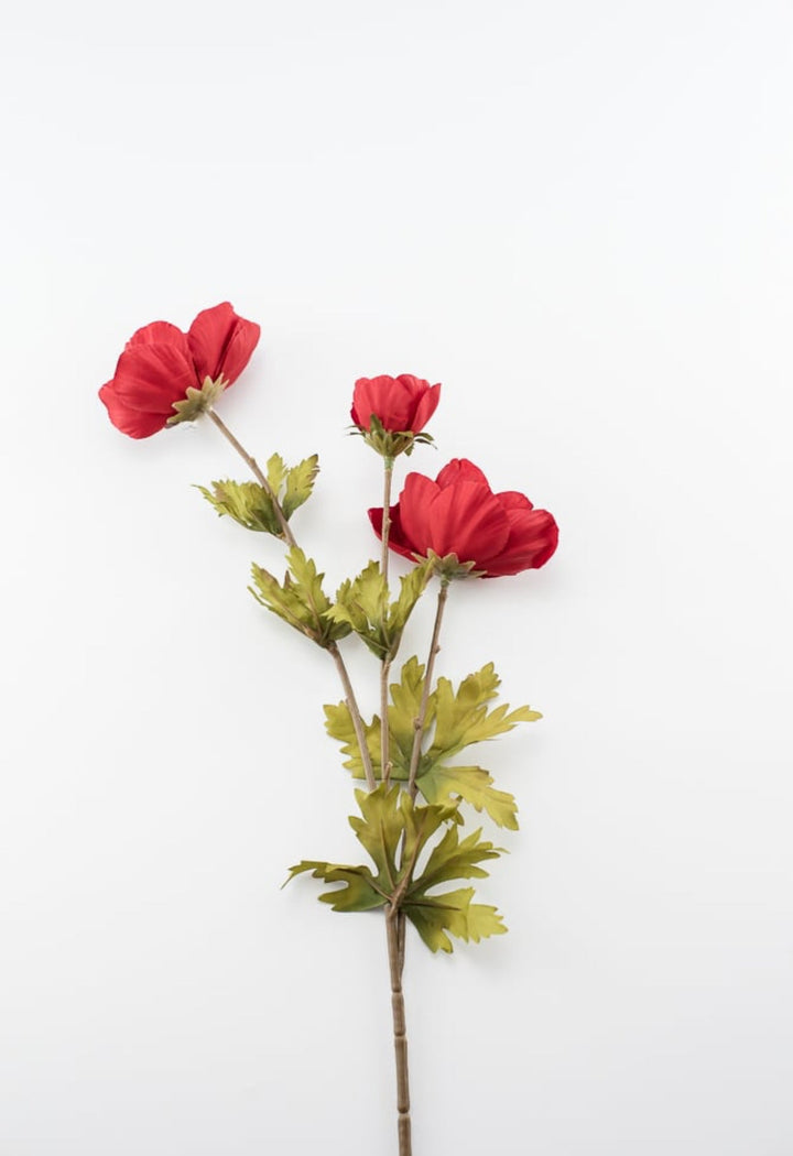 Red velvet anemone spray - Greenery Marketartificial flowers4993 - r