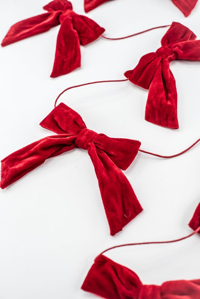 Red Velvet Bow Garland - 5' - Greenery MarketXKG802-RE