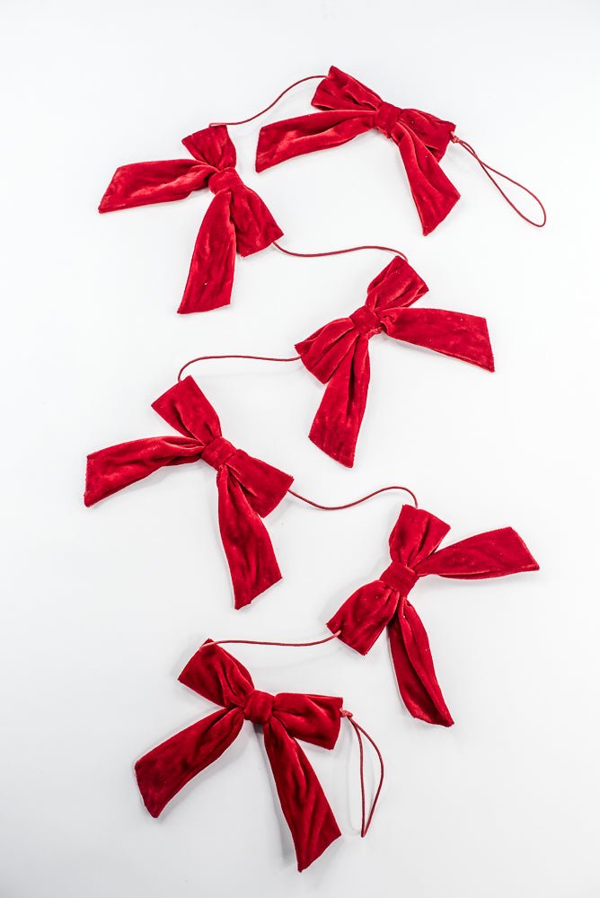 Red Velvet Bow Garland - 5' - Greenery MarketXKG802-RE
