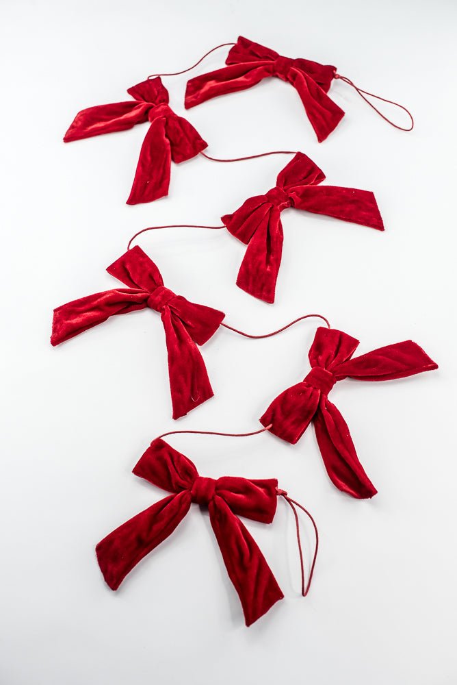Red Velvet Bow Garland - 5' - Greenery MarketXKG802-RE