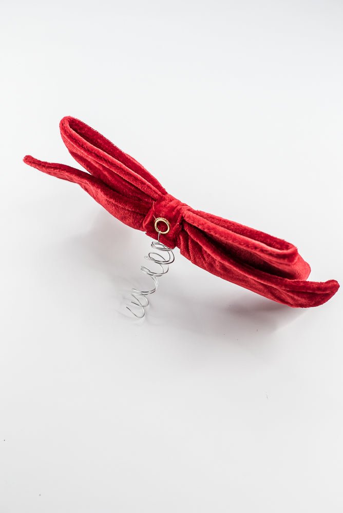 Red Velvet Bow Ornament - 12” wide - Greenery MarketXM2126-RE