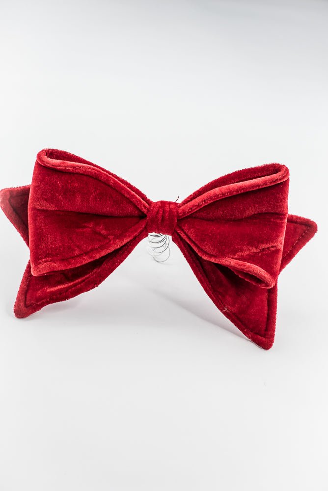Red Velvet Bow Ornament - 12” wide - Greenery MarketXM2126-RE