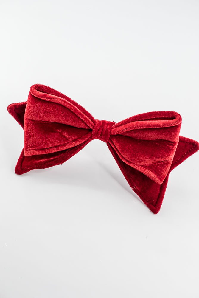 Red Velvet Bow Ornament - 12” wide - Greenery MarketXM2126-RE