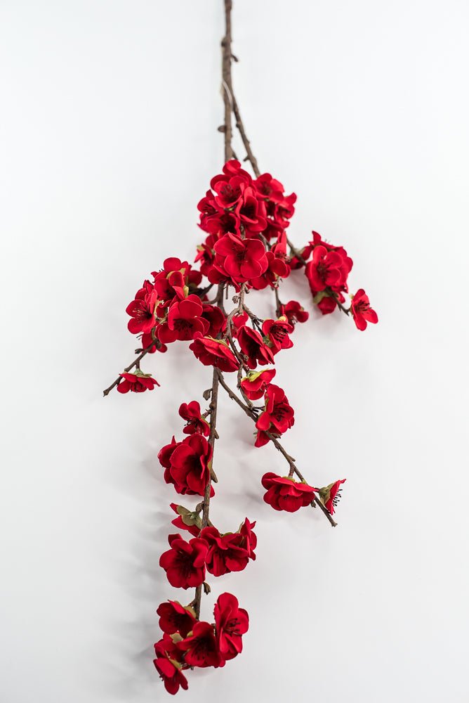 Red velvet cherry blossom flowers spray 36” - Greenery Market