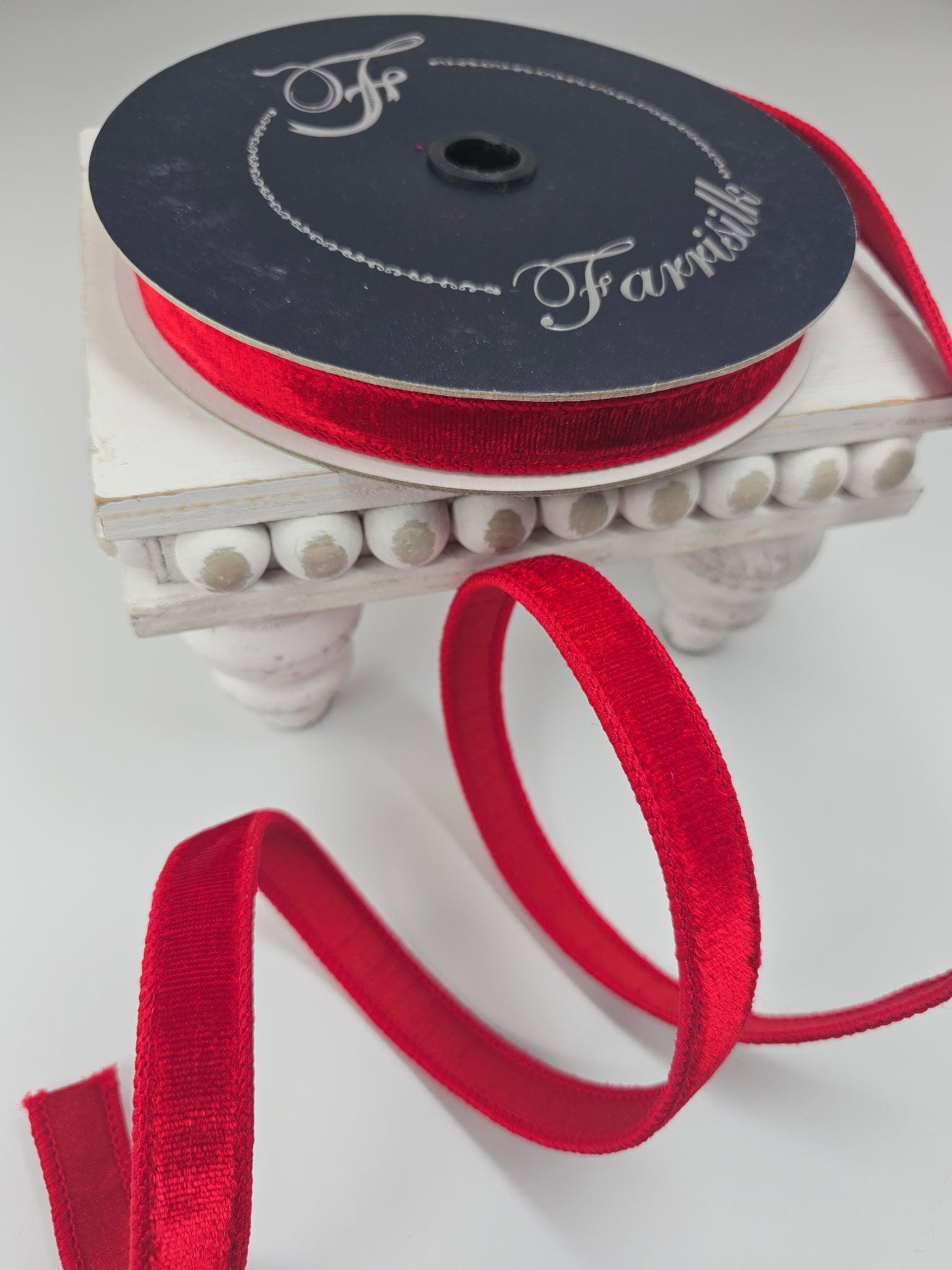 Red Velvet Farrisilk Wired Ribbon - .75