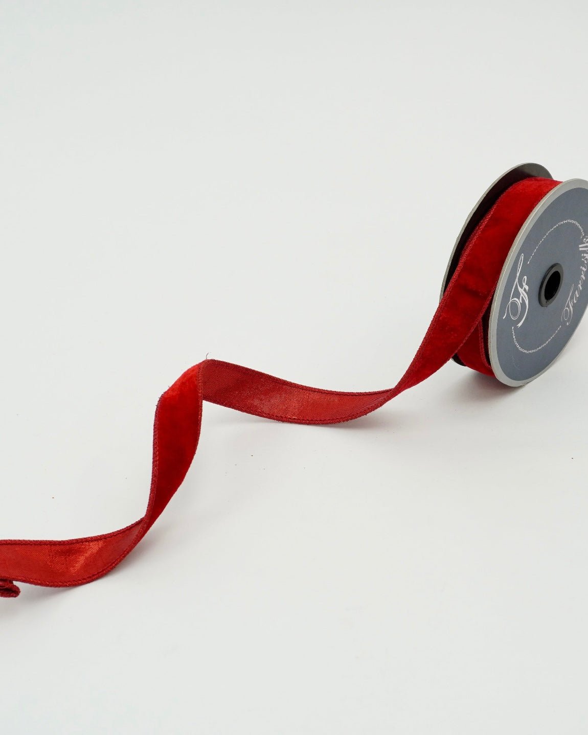 Red velvet luster 1” farrisilk wired ribbon - Greenery MarketRibbons & TrimRV001-02