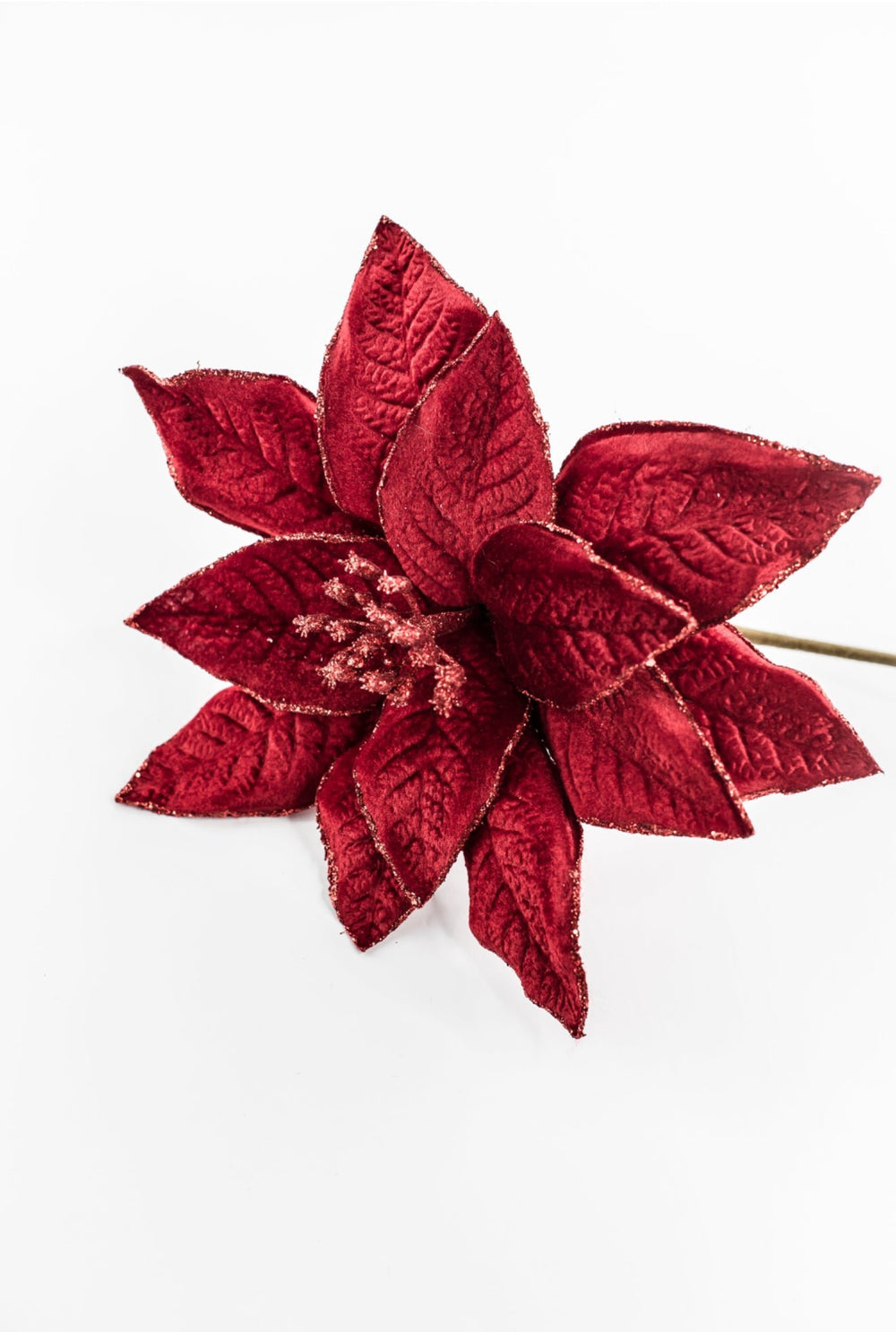 Red velvet poinsettia pick - Greenery MarketChristmas84825RD