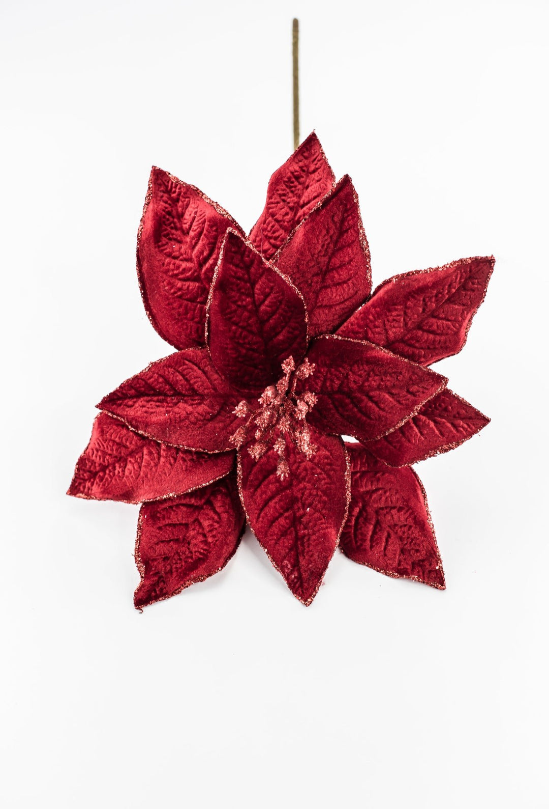 Red velvet poinsettia pick - Greenery MarketChristmas84825RD