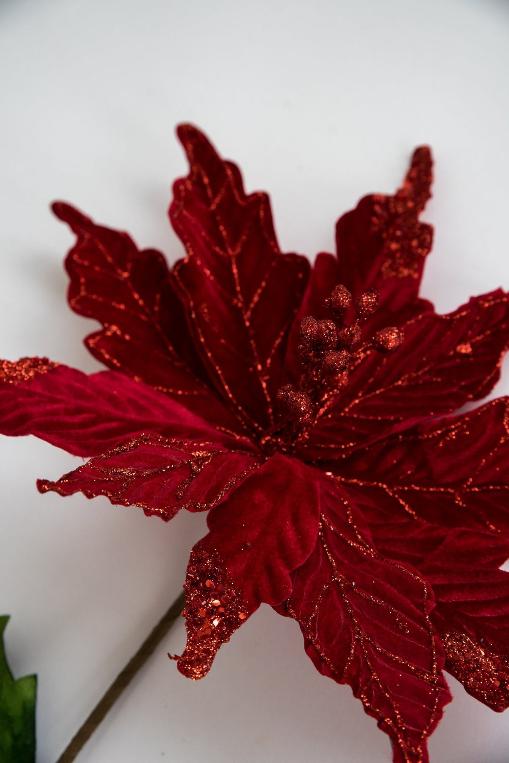 Red Velvet poinsettia stem - Greenery Market83089RD