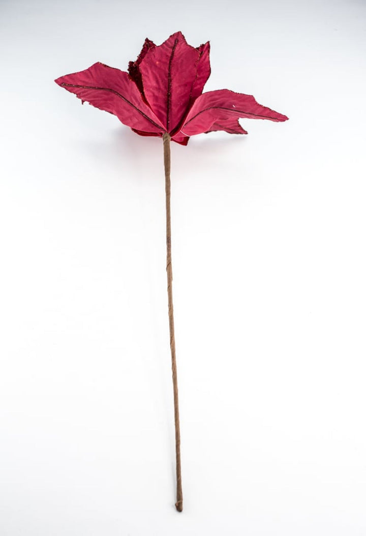Red velvet poinsettia with sequin accents - Greenery MarketXS411124