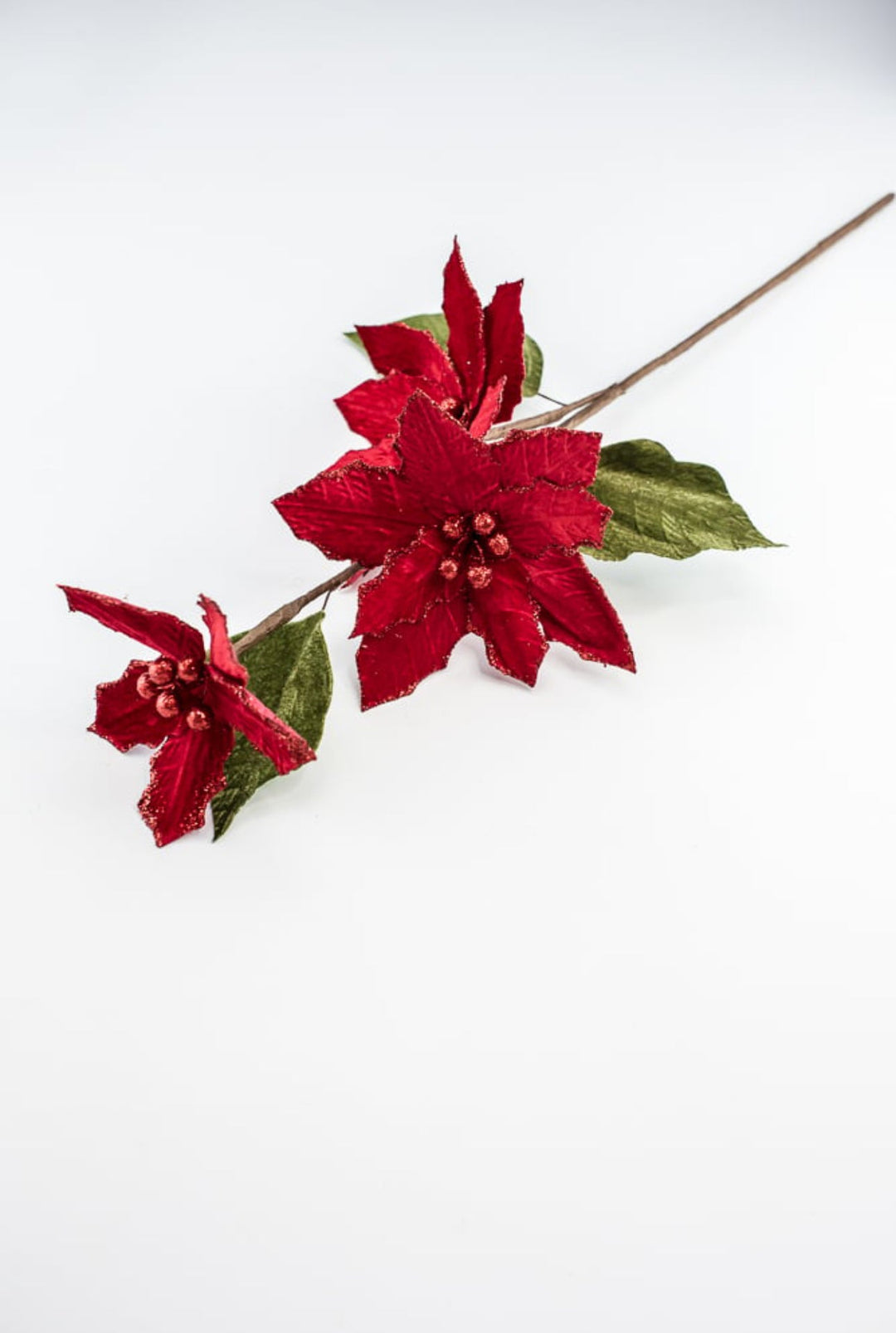 Red velvet poinsettias spray - Greenery MarketMTX64316