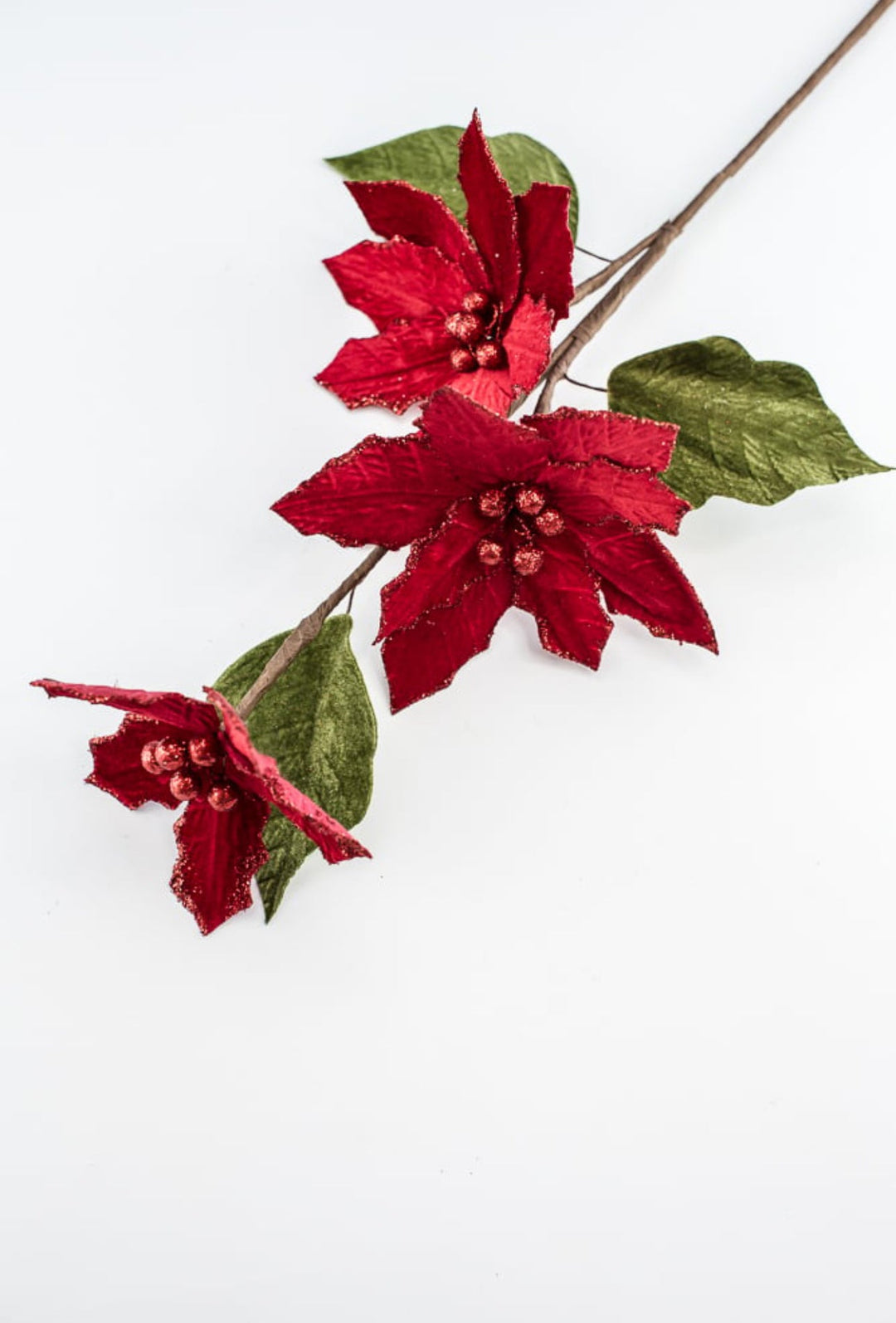 Red velvet poinsettias spray - Greenery MarketMTX64316