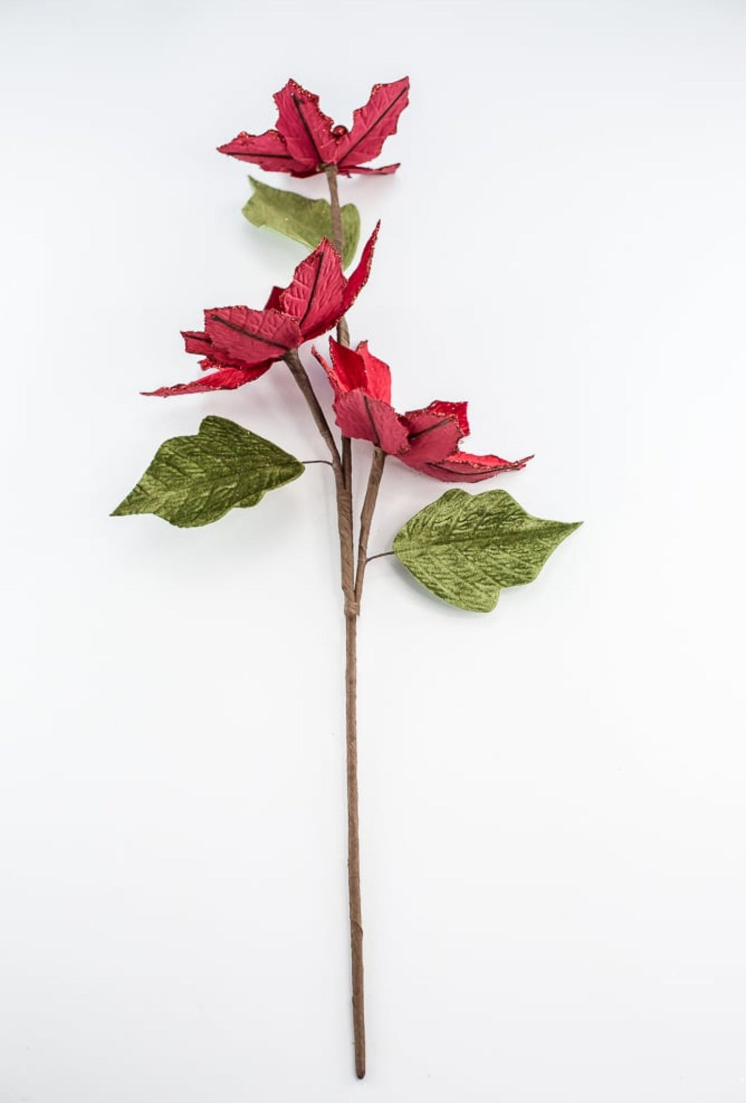 Red velvet poinsettias spray - Greenery MarketMTX64316