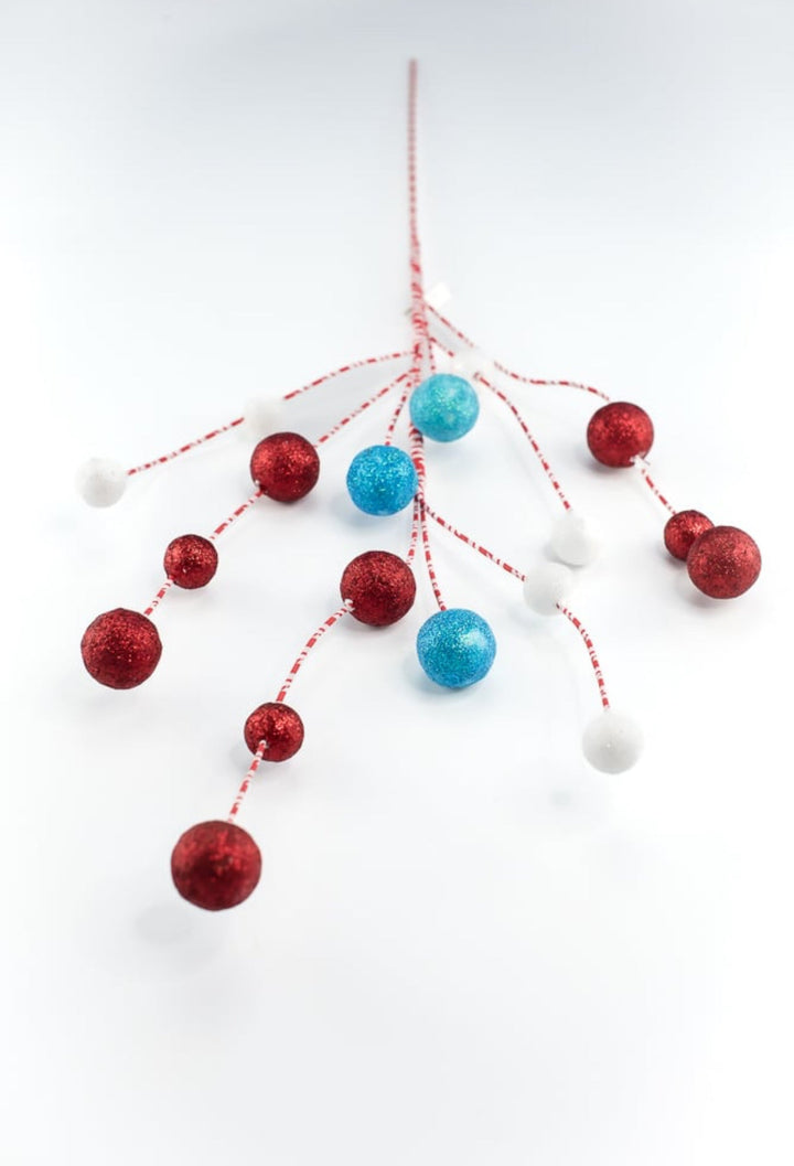 Red, white, and ice blue ball spray - Greenery MarketPicksXS999168