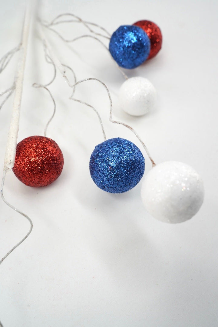 Red, White, & Blue Ball Spray - 24" - Greenery MarketArtificial Flowers74235RWB