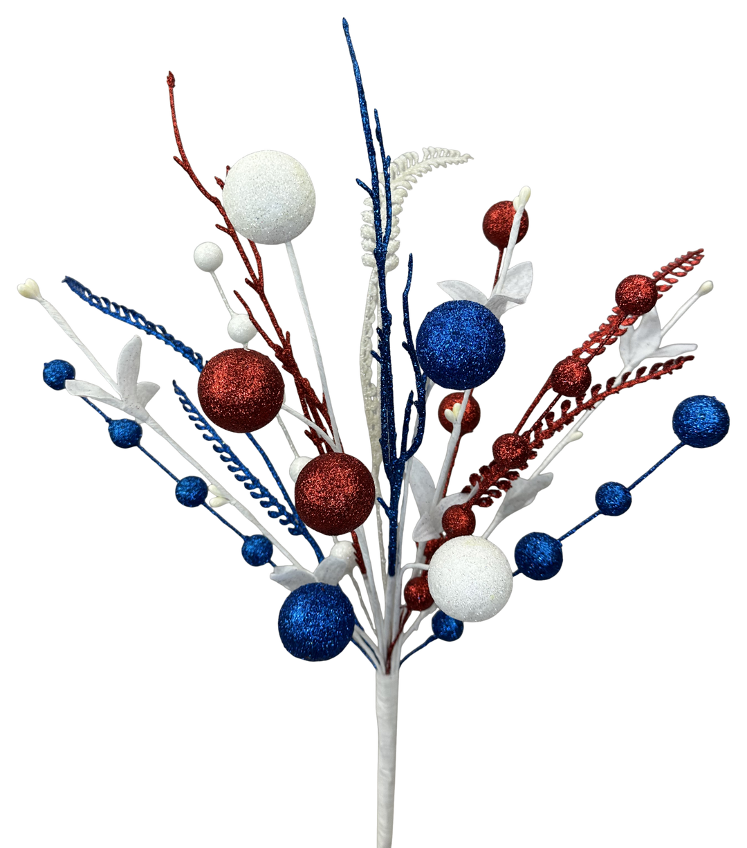 Red, White, & Blue Glitter Ball Filler Bush - 21" - Greenery MarketArtificial Flowers74290RWB