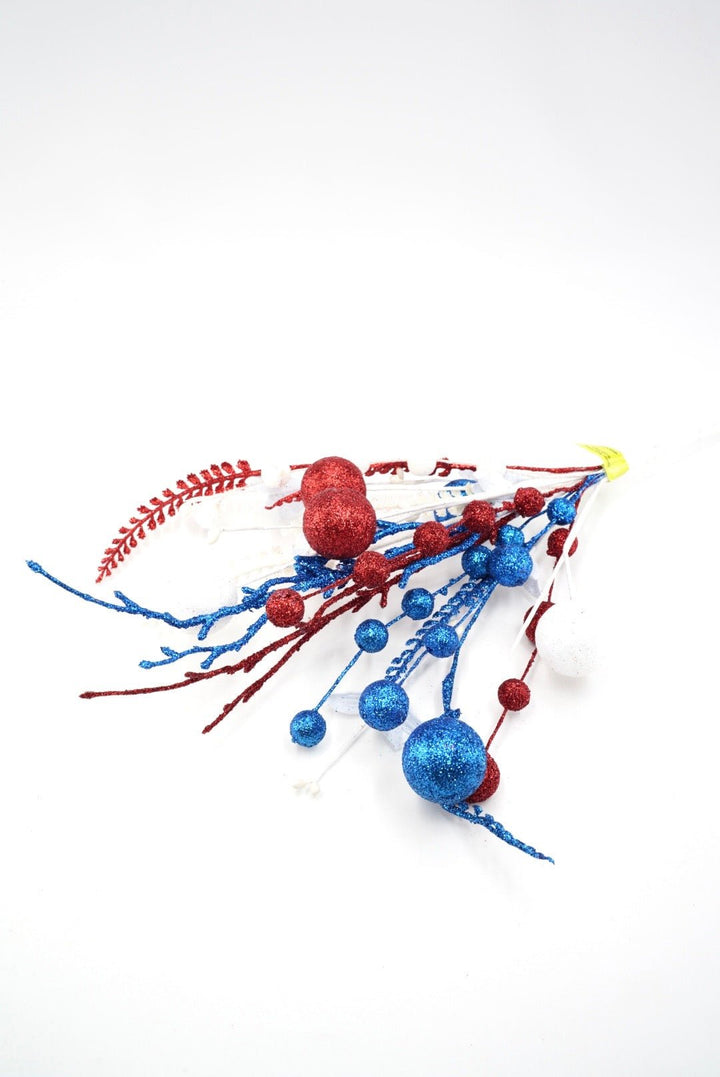 Red, White, & Blue Glitter Ball Filler Bush - 21" - Greenery MarketArtificial Flowers74290RWB