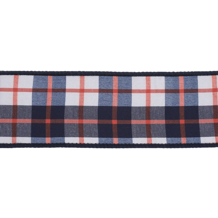 Red, White, & Blue Plaid Dupioni Wired Ribbon - 2.5" - Greenery MarketWired Ribbon9115W-036-63E