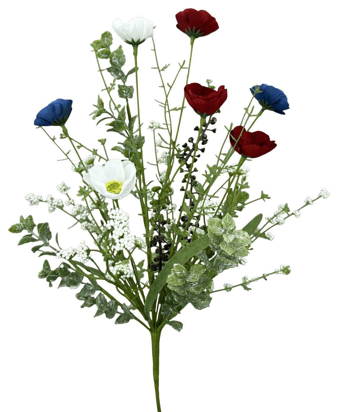 Red, White, & Blue Poppy Spray - 21" - Greenery MarketArtificial Flowers74265RWB