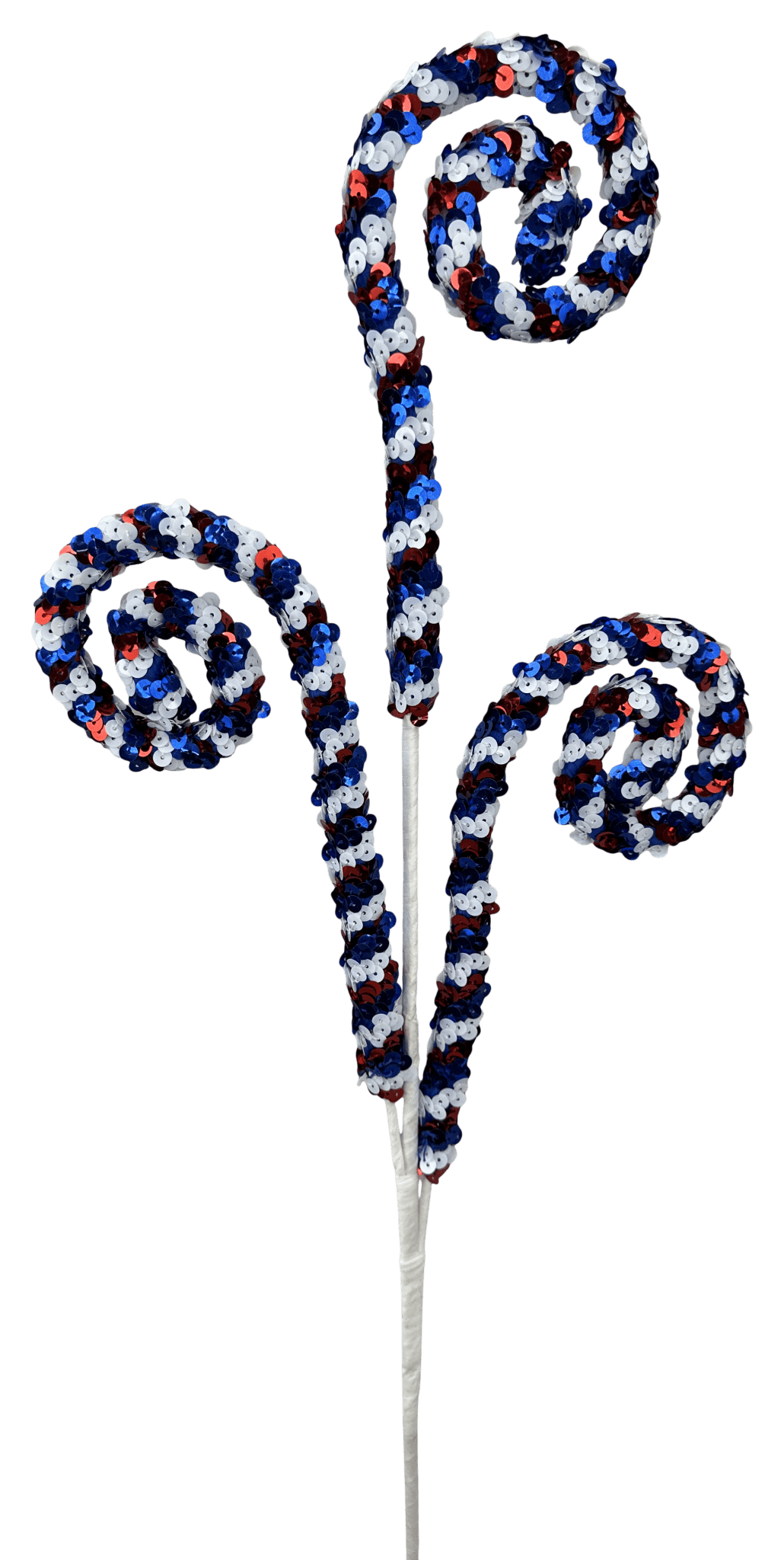 Red, White, & Blue Sequin Spiral Cury Spray - 28" - Greenery MarketArtificial Flowers74277RWB