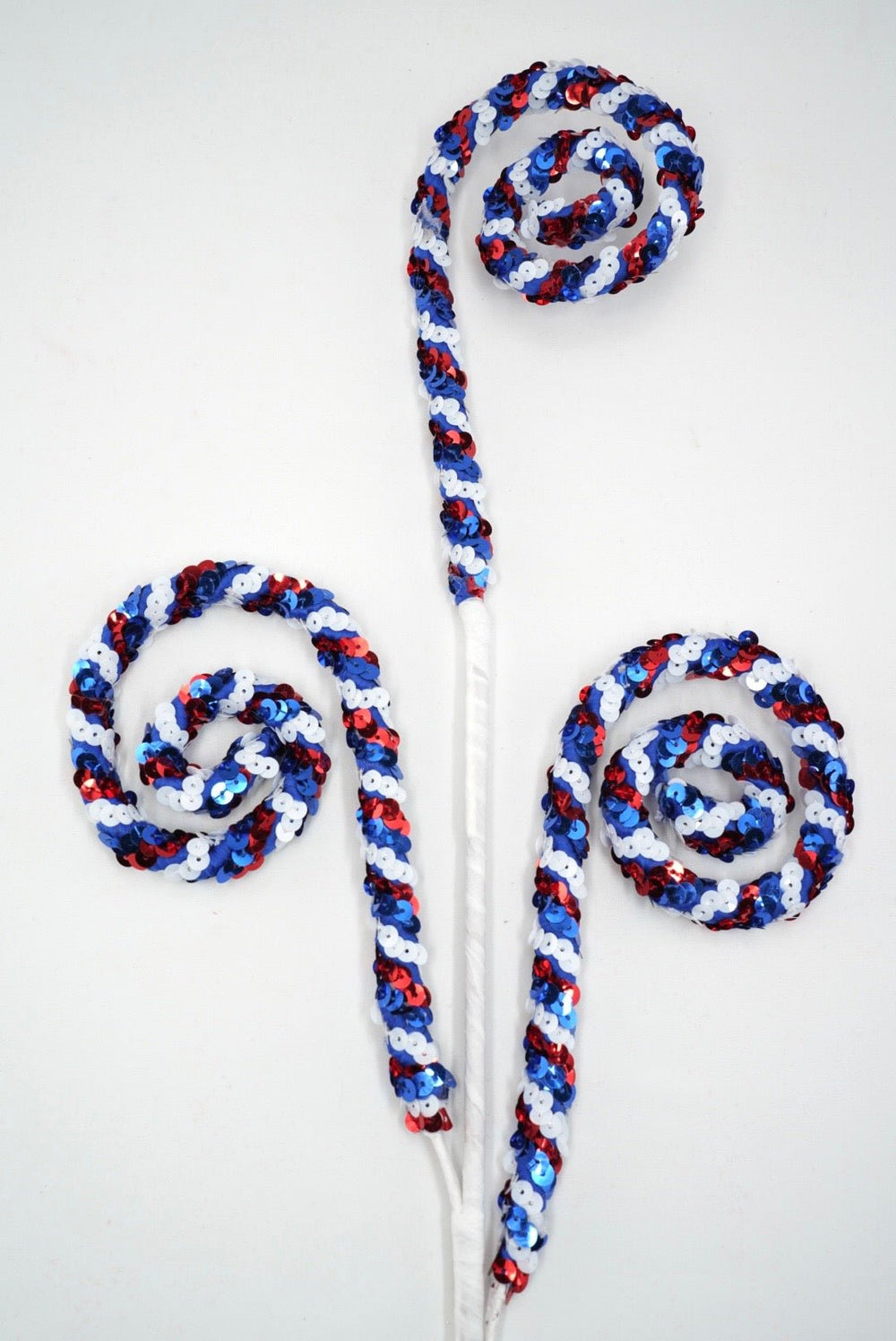 Red, White, & Blue Sequin Spiral Cury Spray - 28" - Greenery MarketArtificial Flowers74277RWB