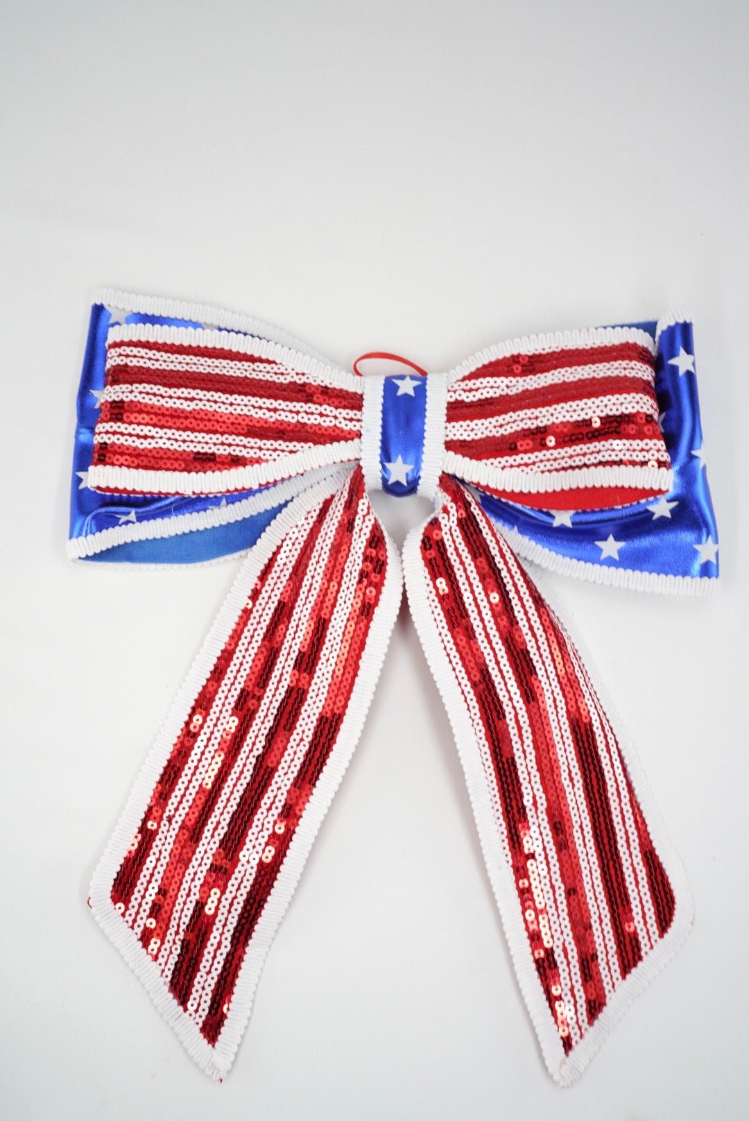 Red, White, & Blue Sequin Star Stripe Bow - Greenery MarketSeasonal & Holiday Decorations74278RWB
