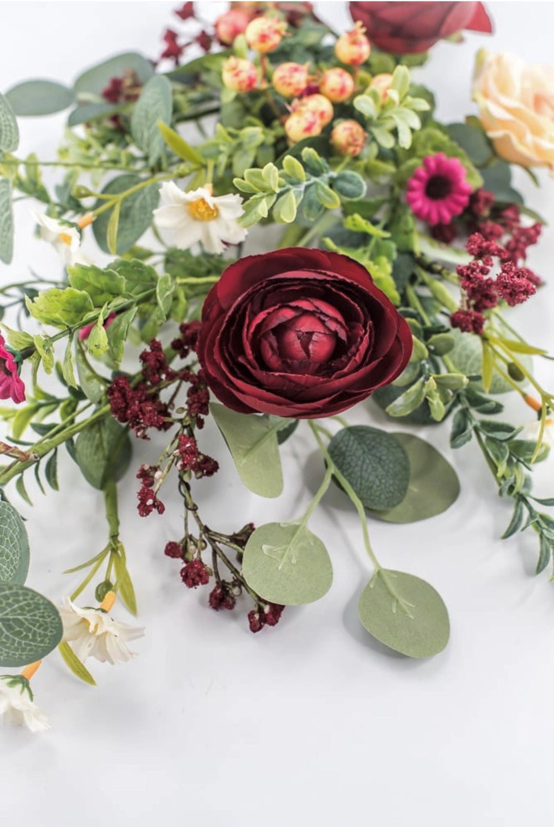 Red Wine & Pink Ranunculus Spray - 28" - Greenery MarketArtificial Flowers63855RDPK
