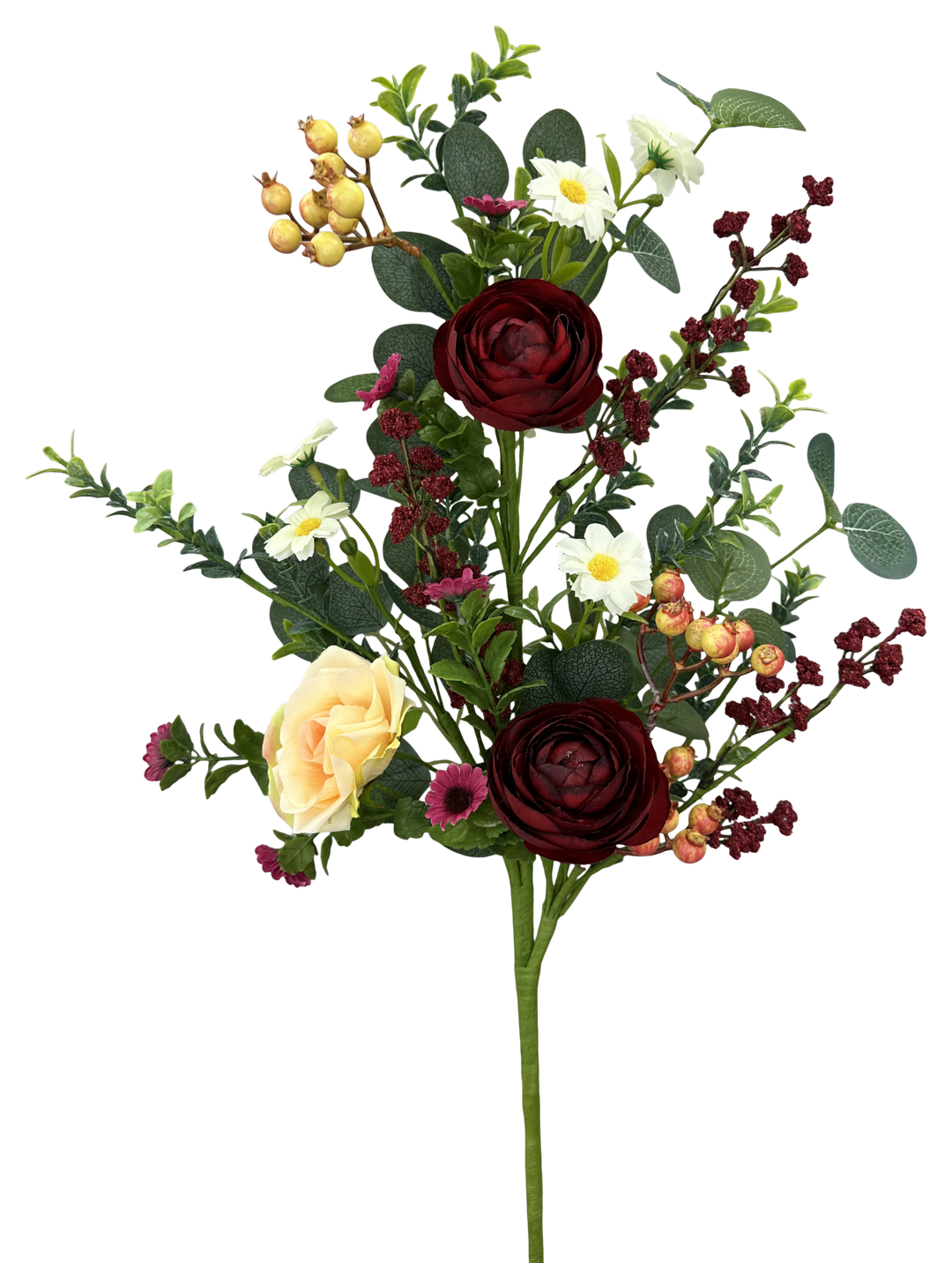 Red Wine & Pink Ranunculus Spray - 28" - Greenery MarketArtificial Flowers63855RDPK