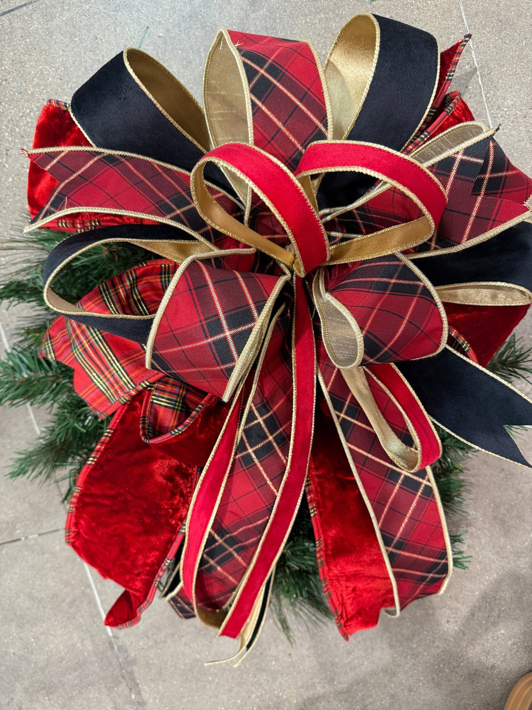 Red Wired Plush Velvet Ribbon - 4" - Greenery Market7415W - 250 - 100E