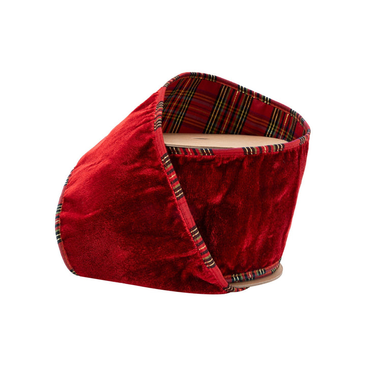 Red Wired Plush Velvet Ribbon - 4" - Greenery Market7415W - 250 - 100E
