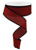 Red with black raised dots ribbon 1.5" - Greenery MarketWired ribbonRG01685MA