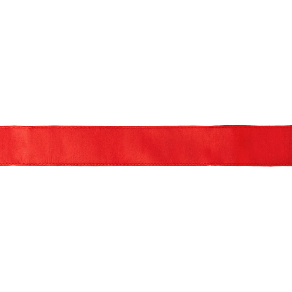 Red with Metallic Fused Backing Wired Dupioni Ribbon - 2.5" - Greenery MarketWired Ribbon9122W-250-63E