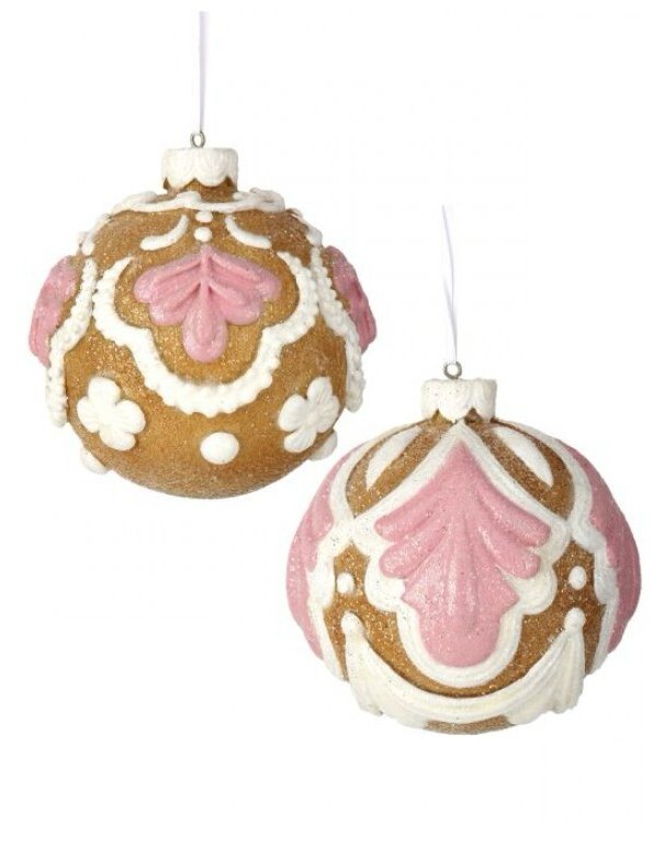 Resin frosted gingerbread ornaments - set of 2 - Greenery MarketHome decorMTX73336